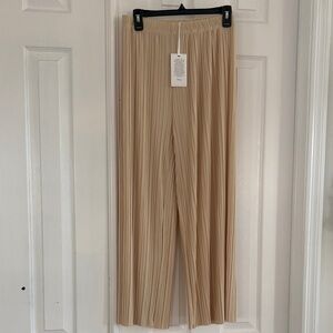 NWT Grace Karin High waisted pleated wide leg packable palazzo pants